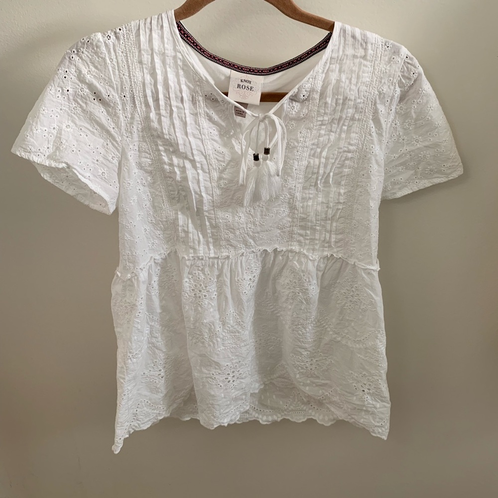 🍊boho white peasant top🍊